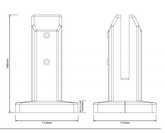 Pool fence spigot, doesn't require earthing. Core drill or base plated fixing type